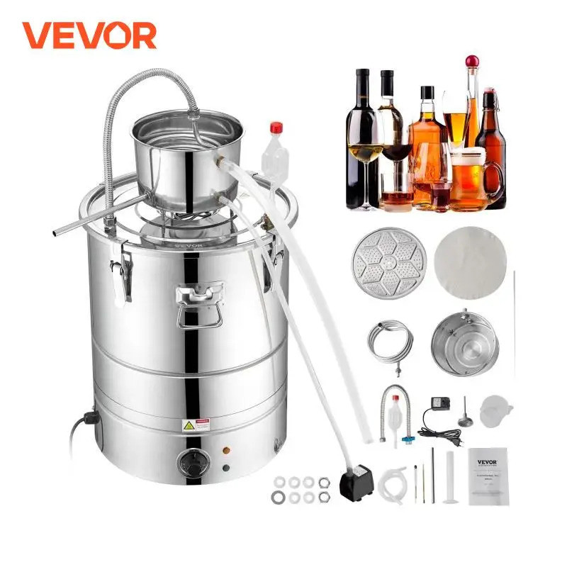 Vevor 30/50L สแตนเลสแอลกอฮอล์ Distiller แอลกอฮอล์ยังคงน้ํามันหอมระเหย Brewing DIY Whisky ไวน์บรั่นดี