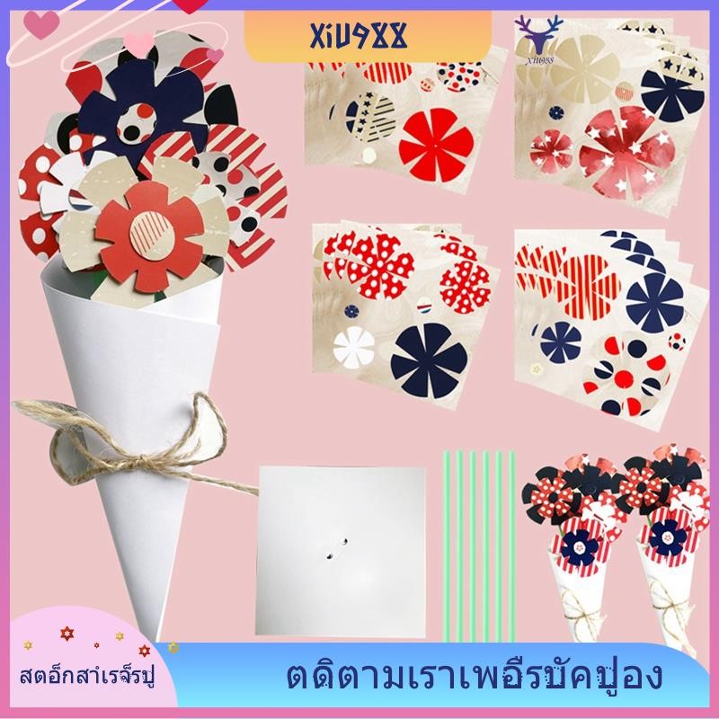 [xiu988.th] กระดาษ Popup การ์ดดอกไม้ Forever Life Sized Forever ช่อดอกไม้ 3D Popup การ์ดอวยพรพร้อมกา