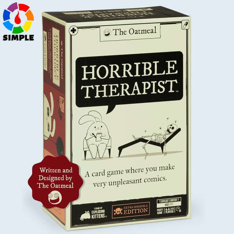 Exploding Kittens Horrible Therapist: Extra Horrible Edition - A Card Game for 3-8 Players, Ages 17+