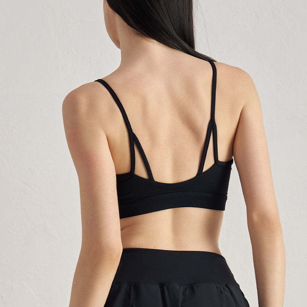 Yoga Sports Bra Spaghetti Straps Moisture-wicking ราคา ถูกที่สุด ดีลบีเคเค แกลเลอรีภาพที่ 8