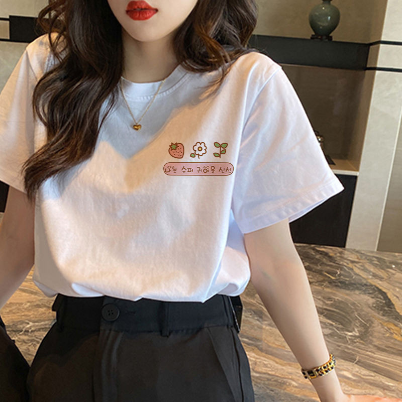 Tops ผู้หญิงน่ารัก T เสื้อผู้หญิงสีขาว Kawaii กราฟิกฤดูร้อนชุดอะนิเมะ Y2k เสื้อผ้า Harajuku แฟชั่น B