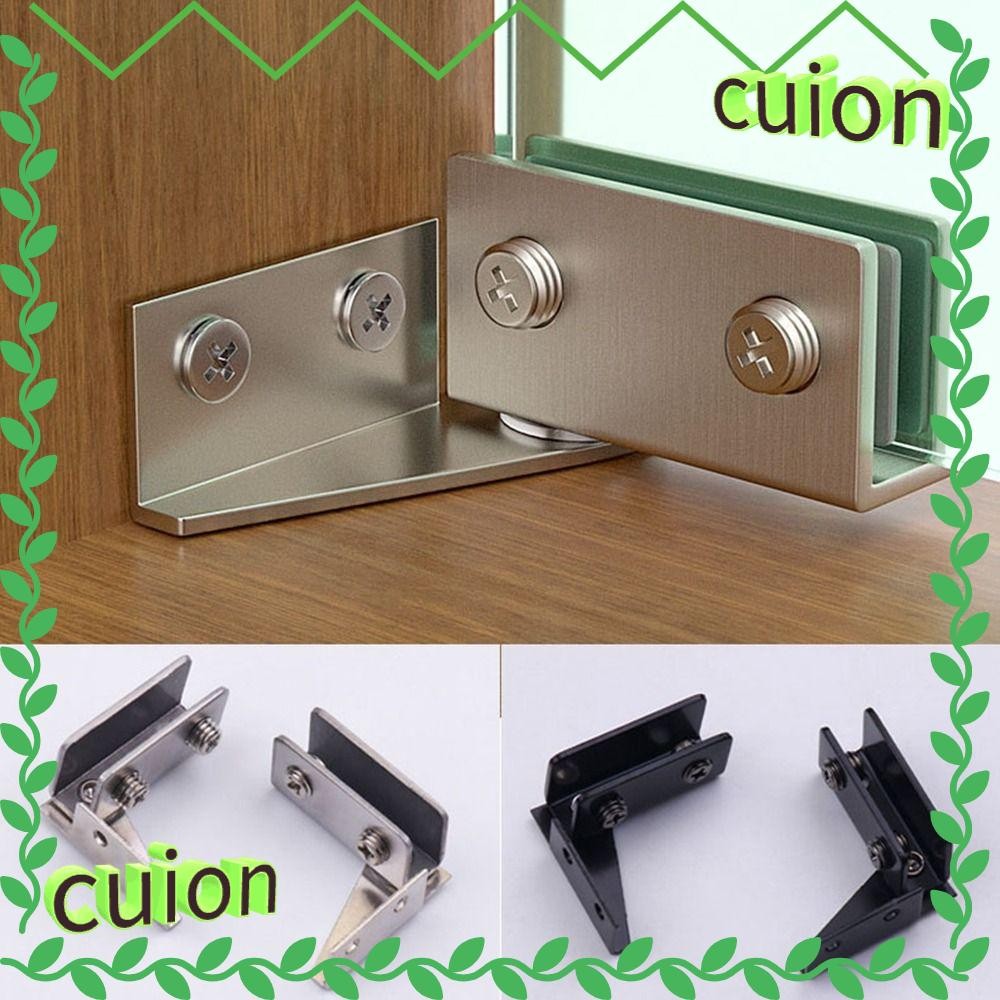Cuion1413 2PCS บานพับประตูกระจก, ฮาร์ดแวร์เฟอร์นิเจอร์ Frameless Clamp, ไม่มีเจาะโลหะผสมสังกะสีติดตั้งด้านข้างบานพับประตูตู้กระจก