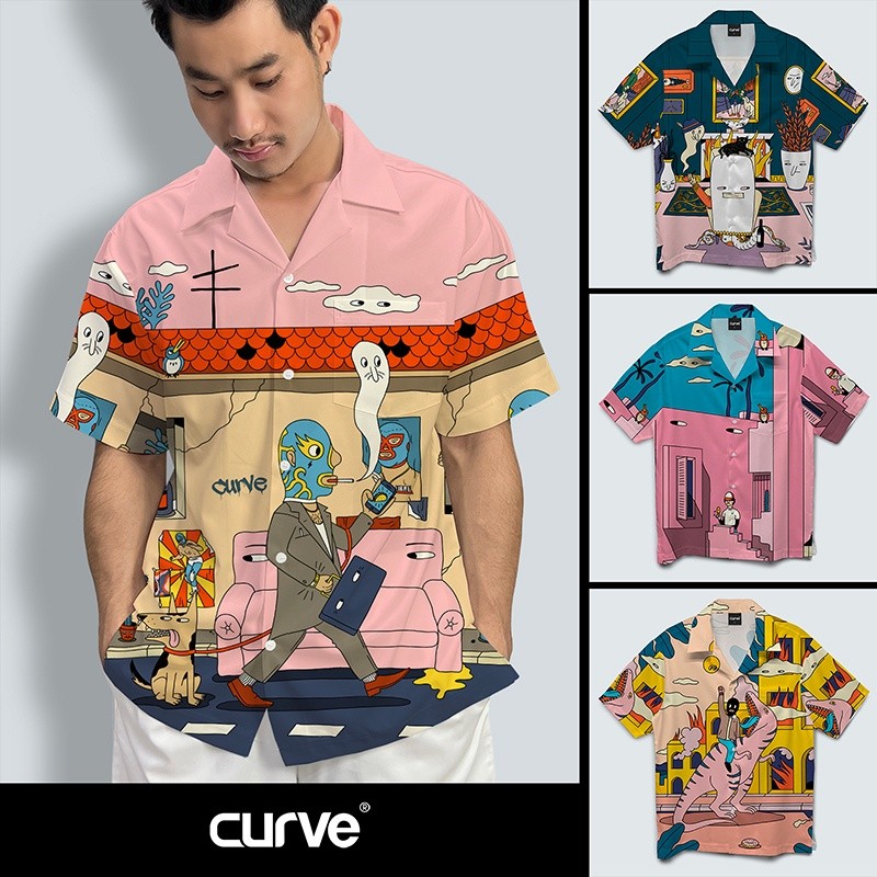 เสื้อดอก Curve SET77 เสื้อฮาาวายลายโคตรจ๊าบ