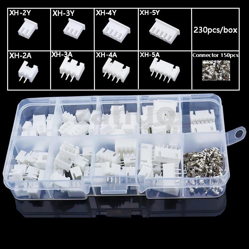 230pcs 2P 3P 4P 5P XH2.54mm Spacing Terminal JST Terminal Connector Kit