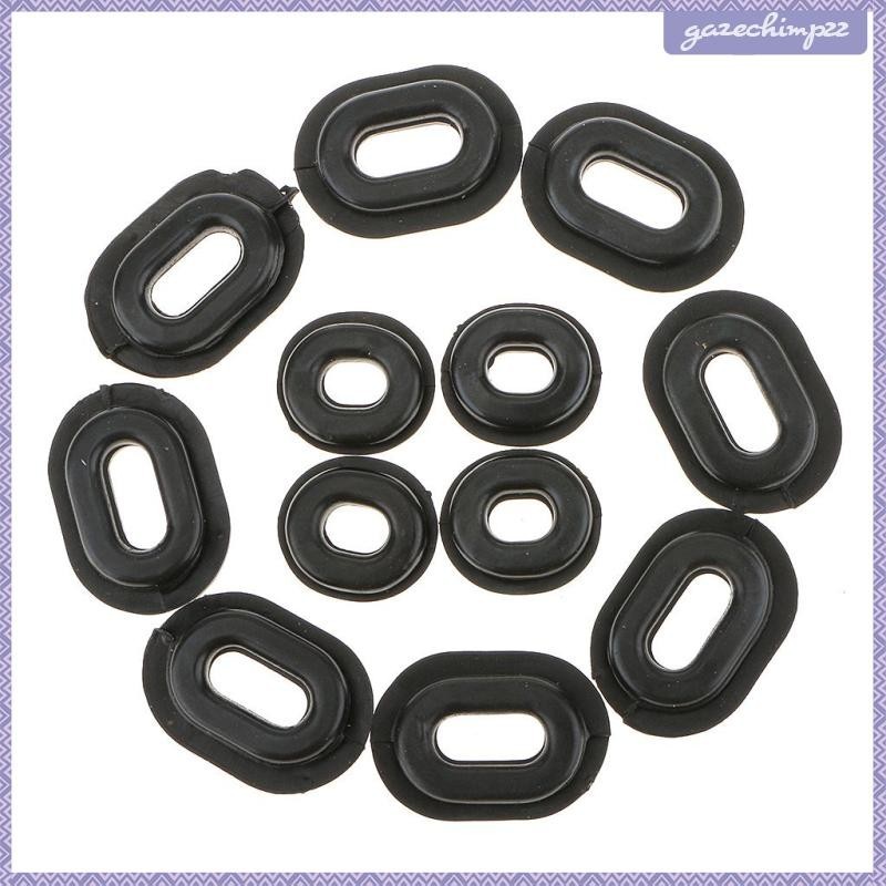 [ 12 ชิ้นสีดํายางด้านข้าง Grommets สําหรับรถจักรยานยนต์รถยนต์รถยนต์ GS125