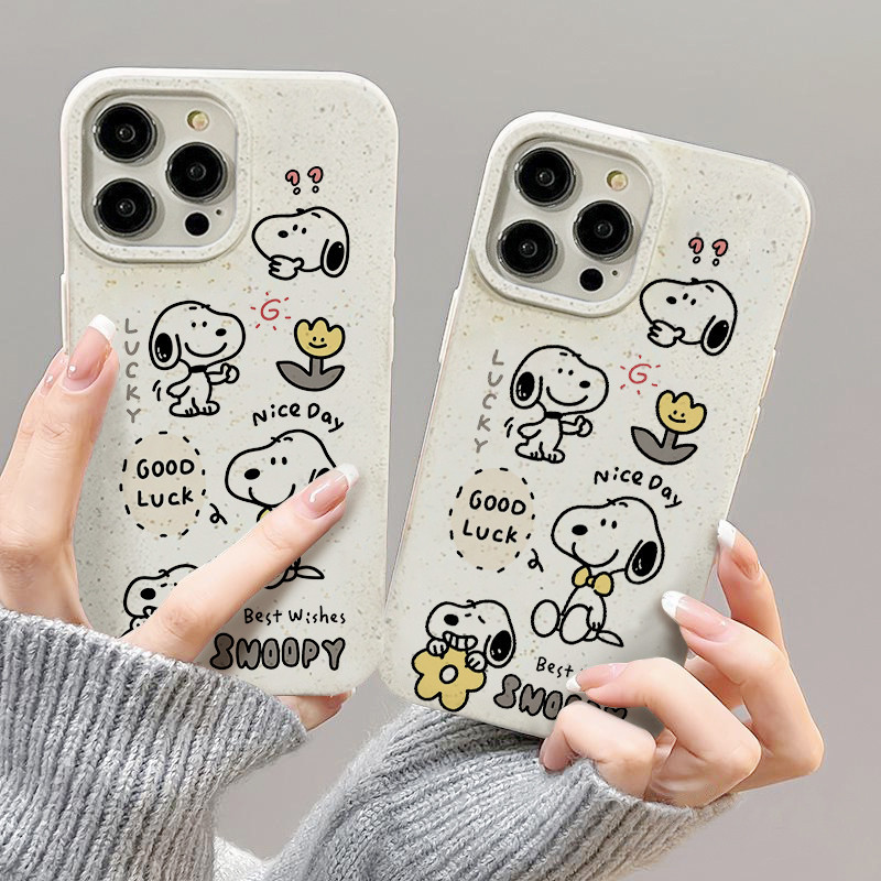 สำหรับ iPhone 11 13 For เคสไอโฟน14 15 12 Pro Max X XS XR 6 7 8 14 15 Plus 12 13MINI Cute Snoopy รุ่น TPU กรณีซิลิโคนนุ่ม