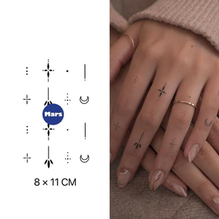【Mars Tattoo】ใหม่ สติกเกอร์รอยสักชั่วคราว ลายดาว กึ่งถาวร 2 สัปดาห์ ติดทนนาน สําหรับสักชั่วคราว X018