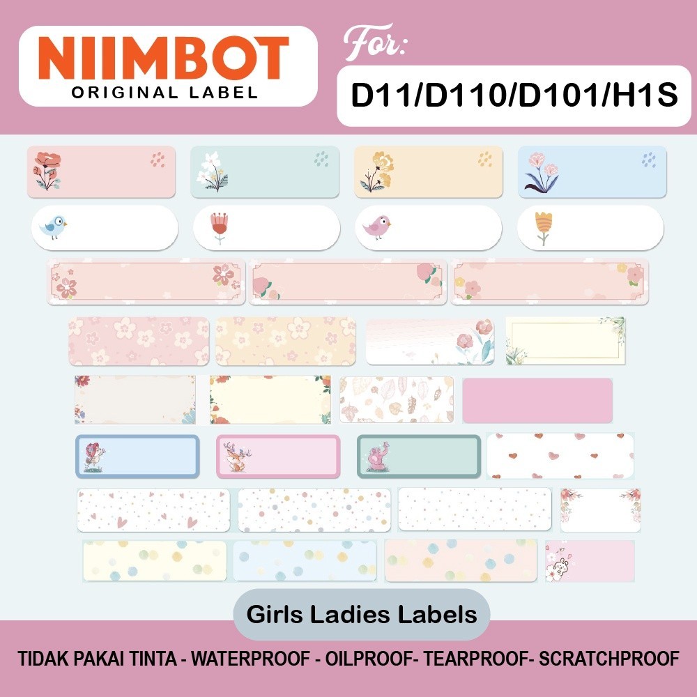 Girls Ladies Series Niimbot Stickers D11 D110 D101 H1S Label Sticker Refill Niiimbot