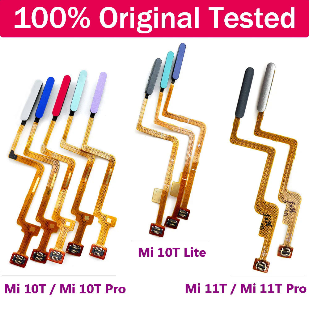 ของแท้ 100% เครื่องสแกนนิ้วมือ สายเคเบิลปุ่มกดพาวเวอร์ ทดสอบแล้ว สําหรับ Xiaomi Mi 10T Pro Mi 10T Lite 11T Pro