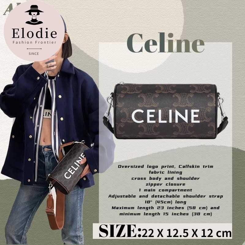 เซลีน Celine Logo Print Duffel Bagผู้ชาย/กระเป๋าสะพายไหล่/กระเป๋าสะพายข้าง