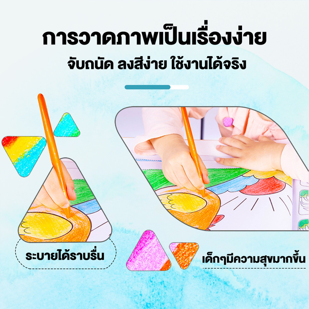 Ohayo สีเทีย✅ สีเทียนปลอดสารพิษ สีเทียนเด็กปลอดสารพิษ Silky Crayons ของเล่นระบายสีเด็กเสริมพัฒนาการ สีเทียนวาดรูป - รูปที่ 5