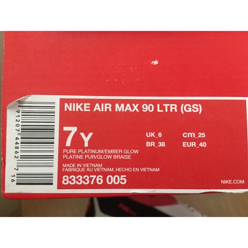 ♞,♘ NIKE Air Max 90 LTR (GS) สินค้าใหม่ แท้ พร้อมส่ง รองเท้า train
