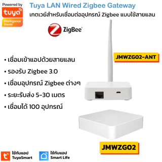 Tuya เกตเวย์ Zigbee แบบต่อสายแลน (JMWZG02) สำหรับเชื่อมต่ออุปกรณ์เซ็นเซอร์ Zigbee รองรับ 100 ชิ้น