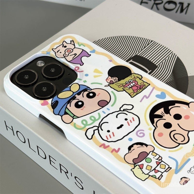 เคสโทรศัพท์มือถือแบบแข็ง กันกระแทก ลายการ์ตูนซุปเปอร์แมน ชินจังน่ารัก แวววาว แฟชั่น สําหรับ iPhone 7 8 Plus XS XR X XS max 11 12 13 14 11 Pro max 12 Pro 13 Pro max 14 Pro max เคสป้องกัน