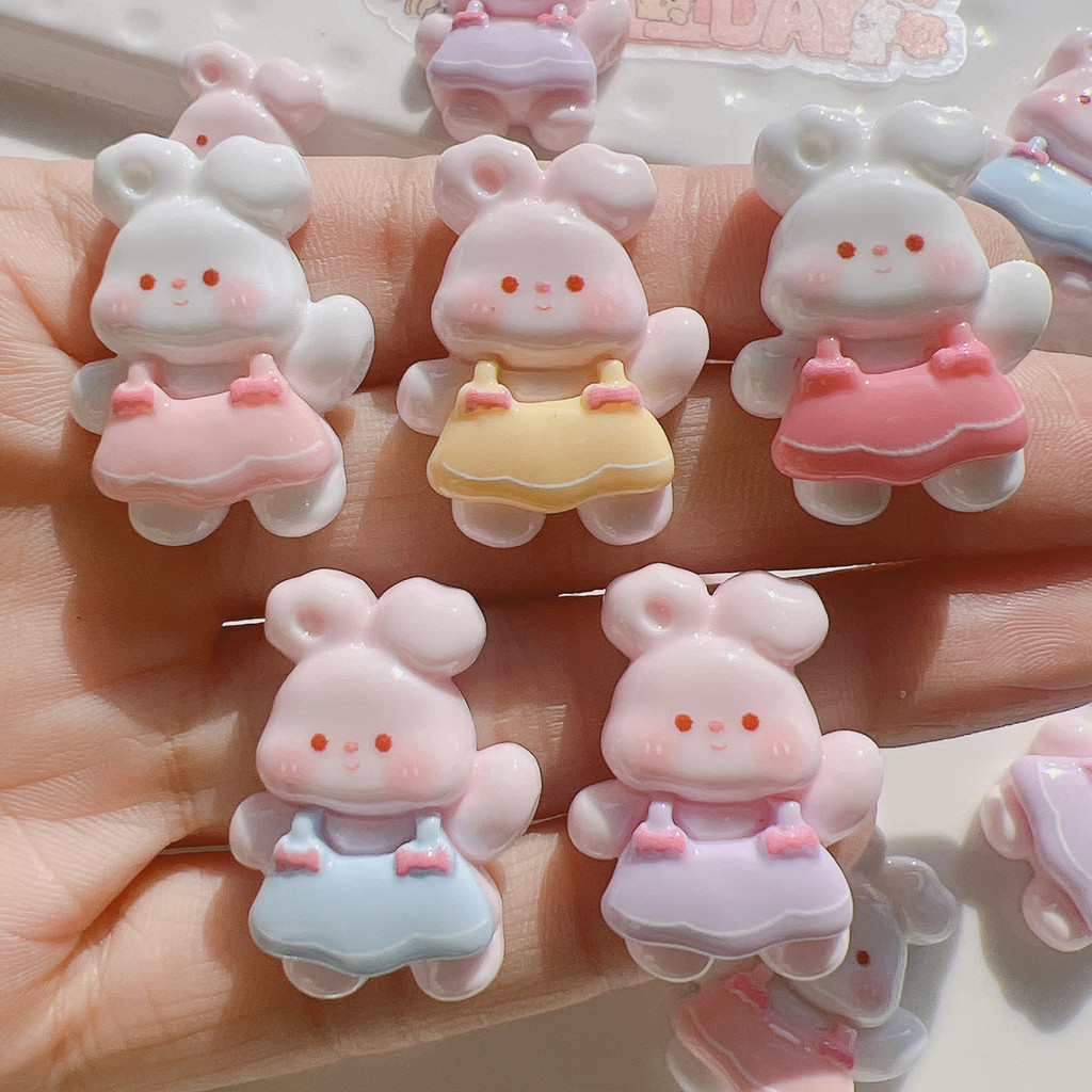 อุปกรณ์เสริมเรซิ่น DIY เคสโทรศัพท์ แพทช์แบน อุปกรณ์หมวกกันน็อค สําหรับเด็ก อุปกรณ์จัดหาข้ามพรมแดน หัวเข็มขัดรองเท้า สายรัดกระโปรงกระต่าย