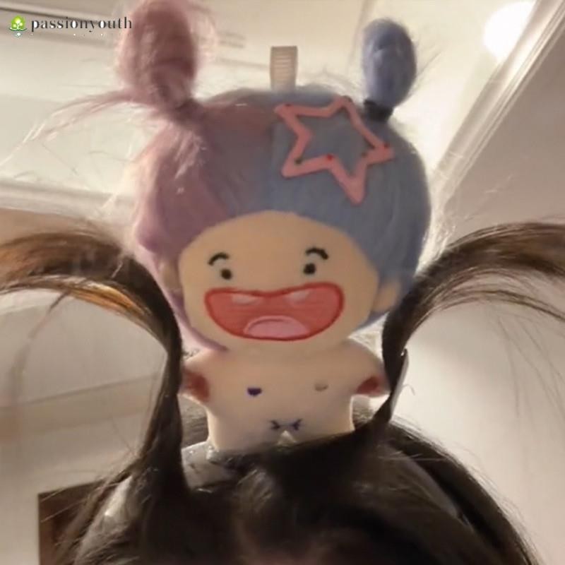 ใหม่ ตลก น่าเกลียด ตุ๊กตาการ์ตูนน่ารัก ล้างหน้า พร้อมห่วงรัดผม สามารถผูกผม หวีถักเปีย สุทธิ สีแดง กิ๊บติดผม เครื่องประดับผม