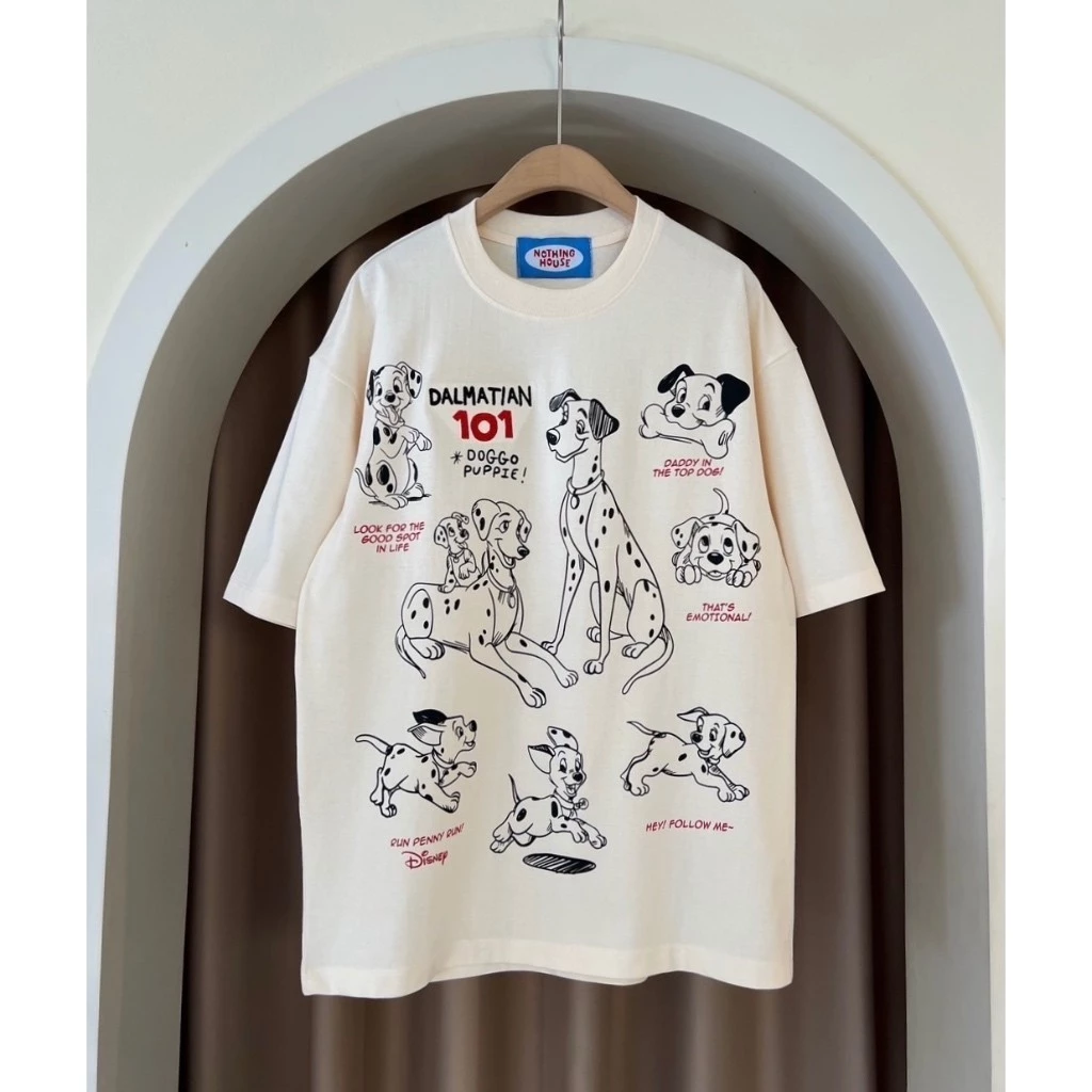 [งานเกรดพรีเมียม งานเกรด A] （จัดส่งตลอด 24 ชั่วโมง）OOOK 🐶 เสื้อยืดสกรีนน้องหมา Dalmatian💖