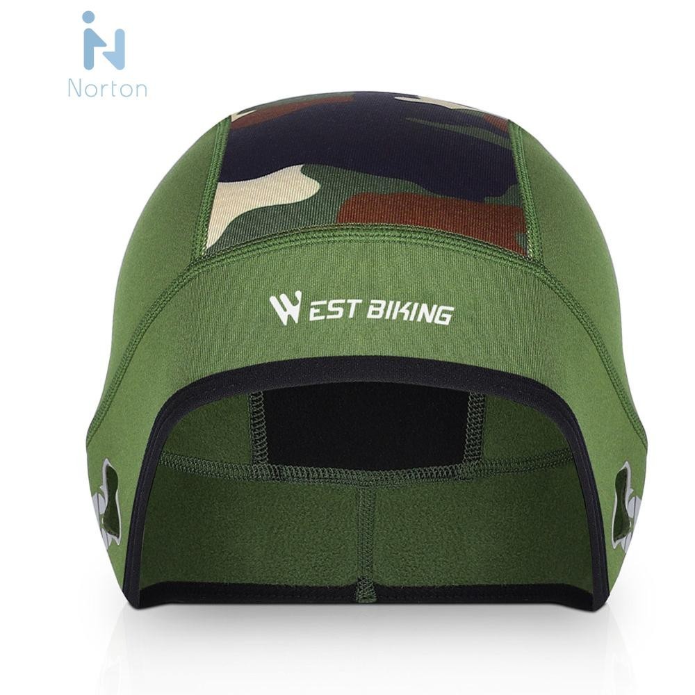 E# WEST BIKING หมวกบีนนี่ ผ้าฟลีซ ให้ความอบอุ่น พร้อมรูแว่นตา สําหรับขี่จักรยาน (สีเขียวทหาร) [Norton.th]