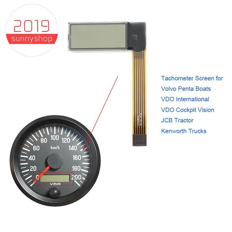 [sunnyshop2019] เครื่องวัดความเร็วรอบเครื่องยนต์ หน้าจอ LCD และริบบิ้น สําหรับ Volvo Penta Marine Yanmar