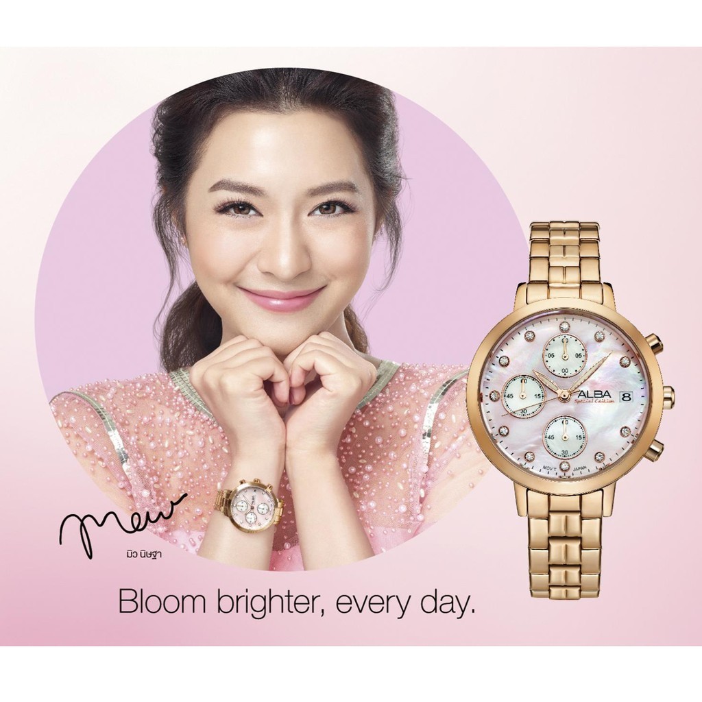 นาฬิกาสายหนัง Alba แท้ 100% นาฬิกาข้อมือผู้หญิง รุ่น AM3470X1 / AM3470X (Special Edition) [รับประกัน