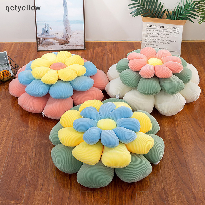 Qetyellow หมอนอิง ลายการ์ตูนดอกเดซี่ ดอกทานตะวัน สีเหลือง สําหรับตกแต่งบ้าน โซฟา ที่นั่ง ผ่อนคลาย