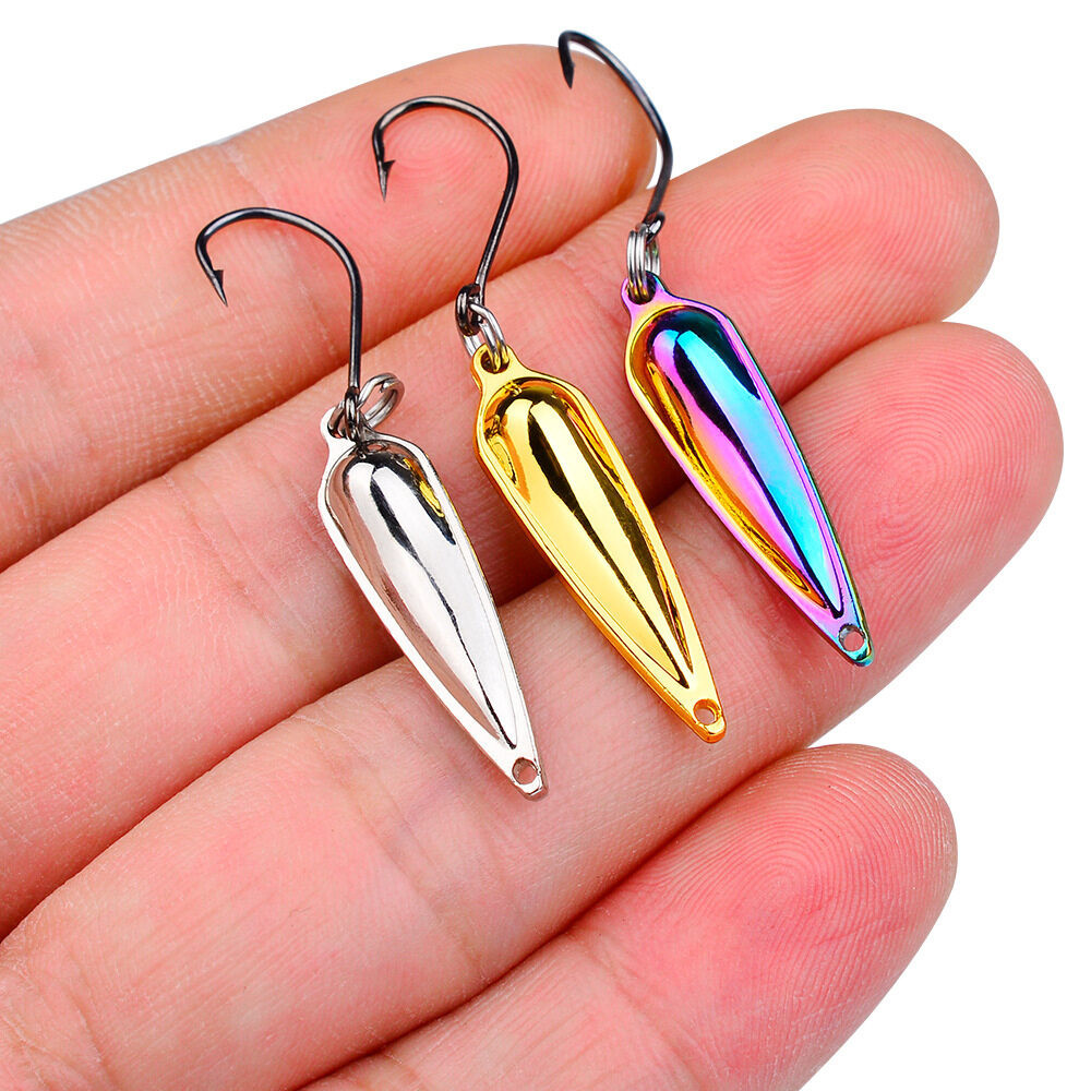 Proberos 1PCS 1.5G 2.5G Micro Jig Lure เลื่อมช้อนโลหะตกปลา Lure พร้อมตะขอเดี่ยว Sea Bass เหยื่อหล่อยาวสําหรับเบสปลาเทราท์ Perch Pike - รูปที่ 5