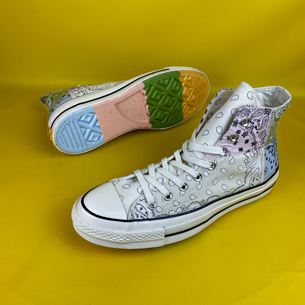 Sepatu Converse Chuck Taylor 70s x Offspring Paisley Beige Hi ลำลอง