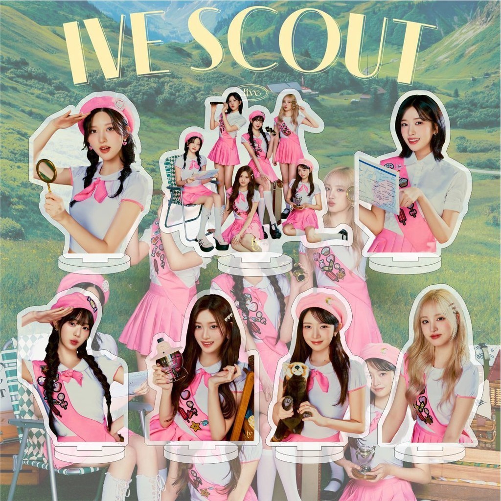 ใหม่ แผ่นอะคริลิคสองด้าน ลาย Kpop IVE Wonyoung สําหรับตั้งโต๊ะ