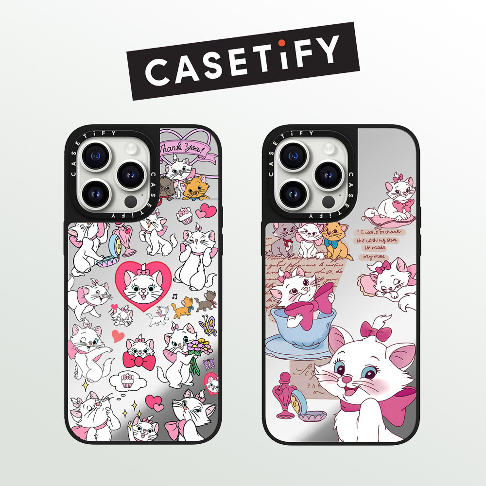 Drop proof CASETIFY mirror phone case for iPhone 15 15Pro 15promax 14pro 14promax 13promax Side printing hard case cute Mary Cat 12 12promax case iPhone 11 case high-quality