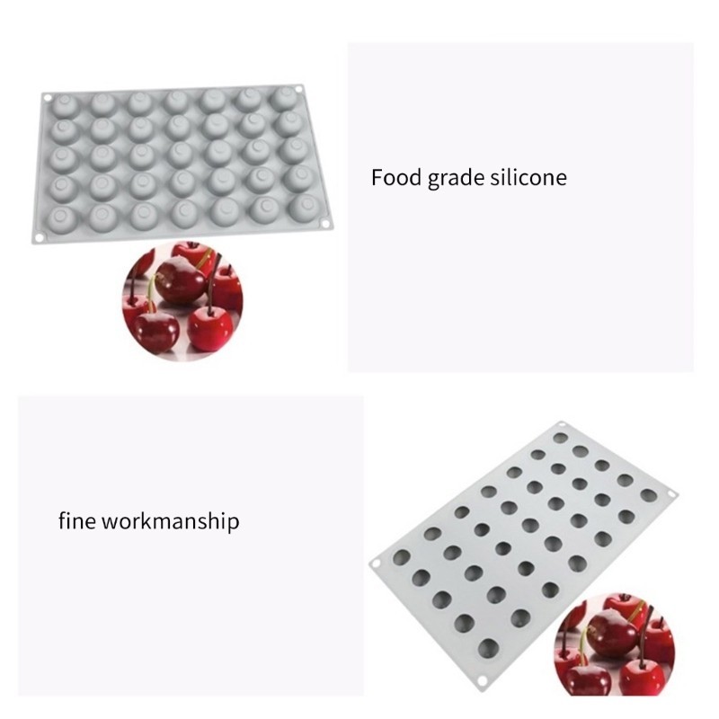 Aoto แม่พิมพ์เค้กมูสรูปเชอร์รี่ขนาดเล็กช็อกโกแลต Moulds อุปกรณ์อบขนมแม่พิมพ์ขนม