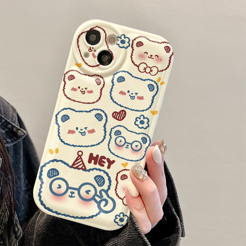 เปลี่ยนหมีAir Cushionเคสโทรศัพท์TPUใช้งานร่วมกับiPhone x XR XSสูงสุด 14 13 12 11 pro Max 7 8 14 Plus SE2020 phone cover
