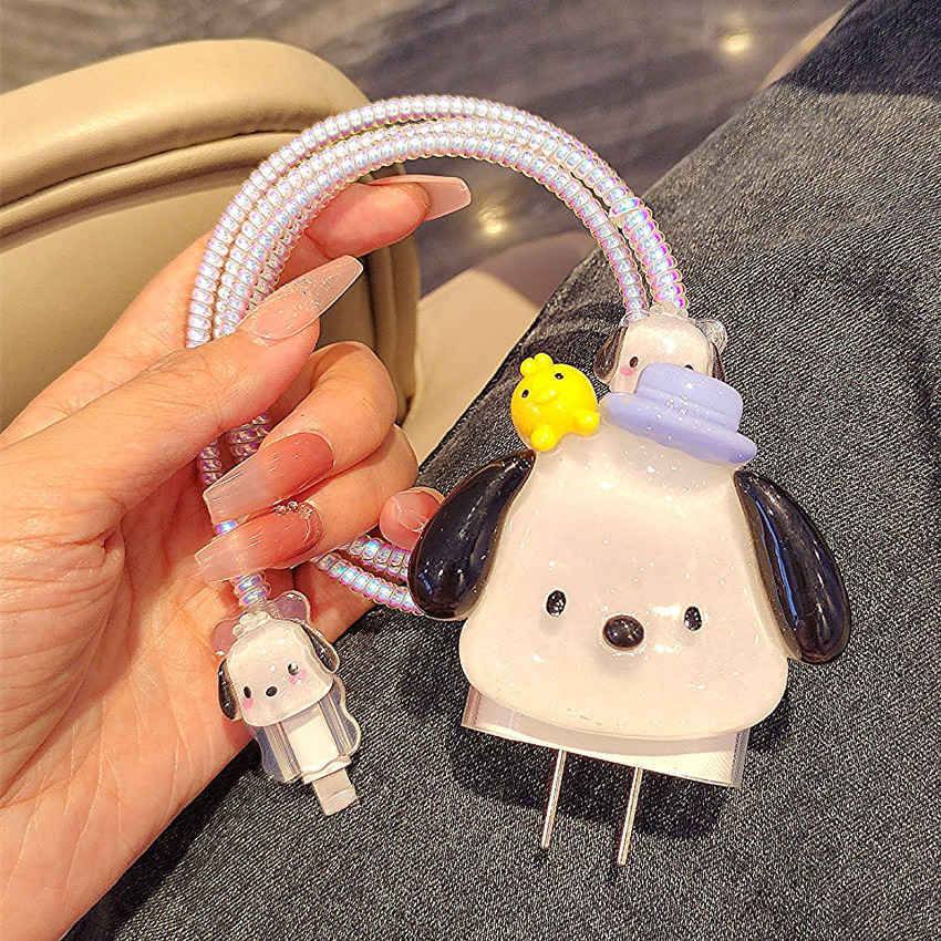 เคสป้องกันสายชาร์จ Pochacco 3D น่ารัก สําหรับ IPhone 18 20W