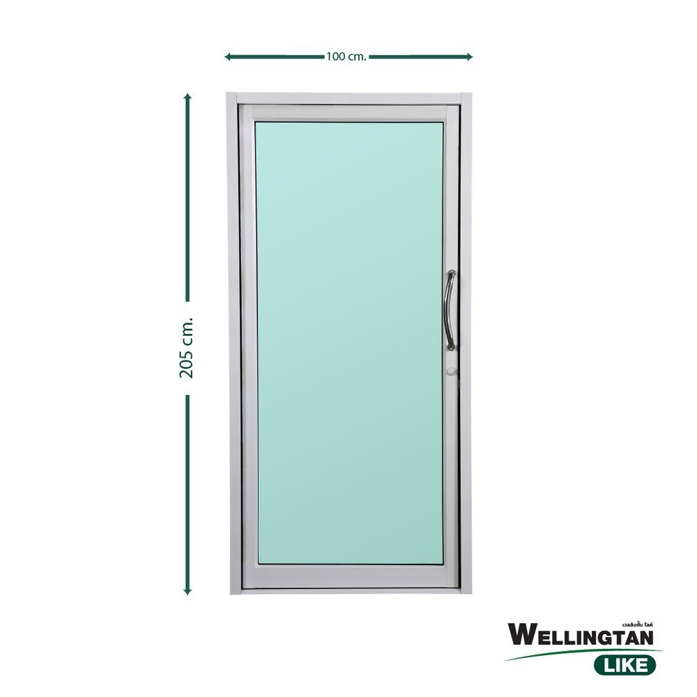 GlobalHouse WELLINGTAN (LIKE) ประตูอะลูมิเนียม บานสวิงเดี่ยว W-AL/006 100x205ซม. สีขาว สินค้าของแท้คุณภาพดี