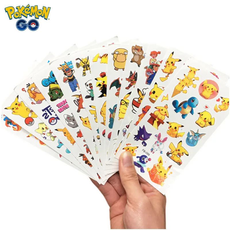 Pokémon Tattoo สติกเกอร์การ์ตูน Pikachu กันน้ํา Personalised สติกเกอร์ของขวัญวันเกิดวันหยุดสําหรับเด็ก