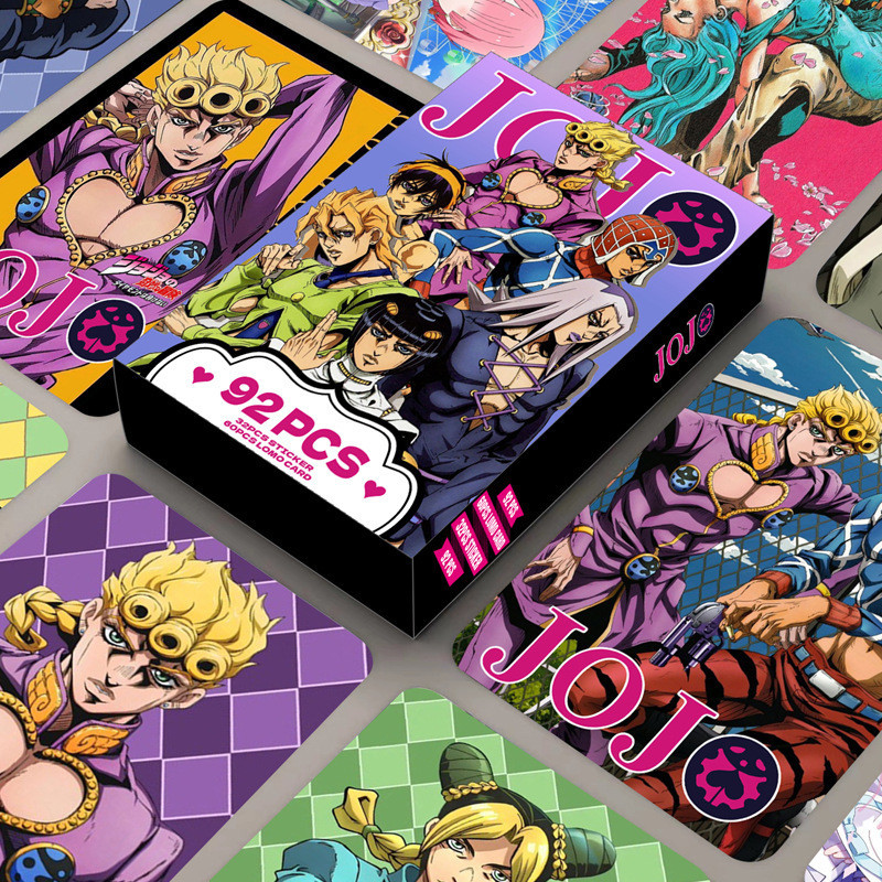 Anime JOJO Lomo Card JoJo's Bizarre Adventure Photocard Sticker 92 ชิ้น ต่อกล่อง