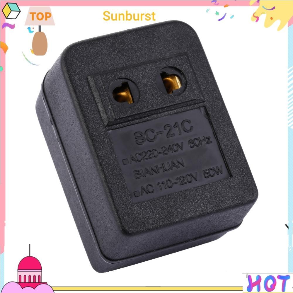 ใหม่ อะแดปเตอร์แปลงแรงดันไฟฟ้า 50W US AC 220V เป็น 110V สําหรับเดินทาง [Sunburst11.th]