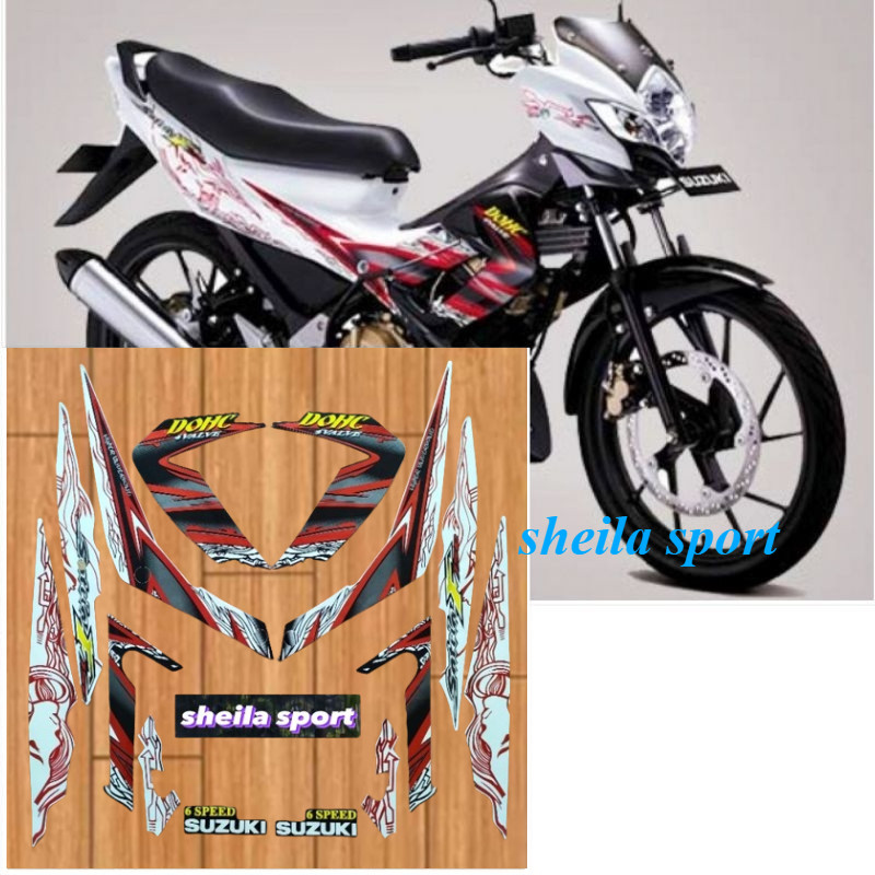 Suzuki satria fu F150 สติ๊กเกอร์ Striping สีดําและสีขาว 2011 คุณภาพดี