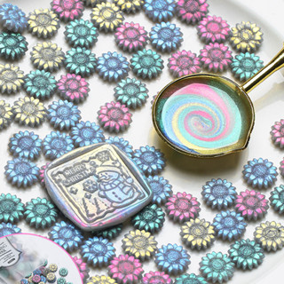 100 ชิ้น Aurora ขี้ผึ้งปิดผนึกแสตมป์สีไฟเม็ดมุกขี้ผึ้งเม็ดซอ…