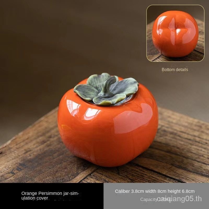 Ceramic Simulation Persimmon Tea Jar Small Candy Jar Container Wedding Everything Gift Wedding Candy