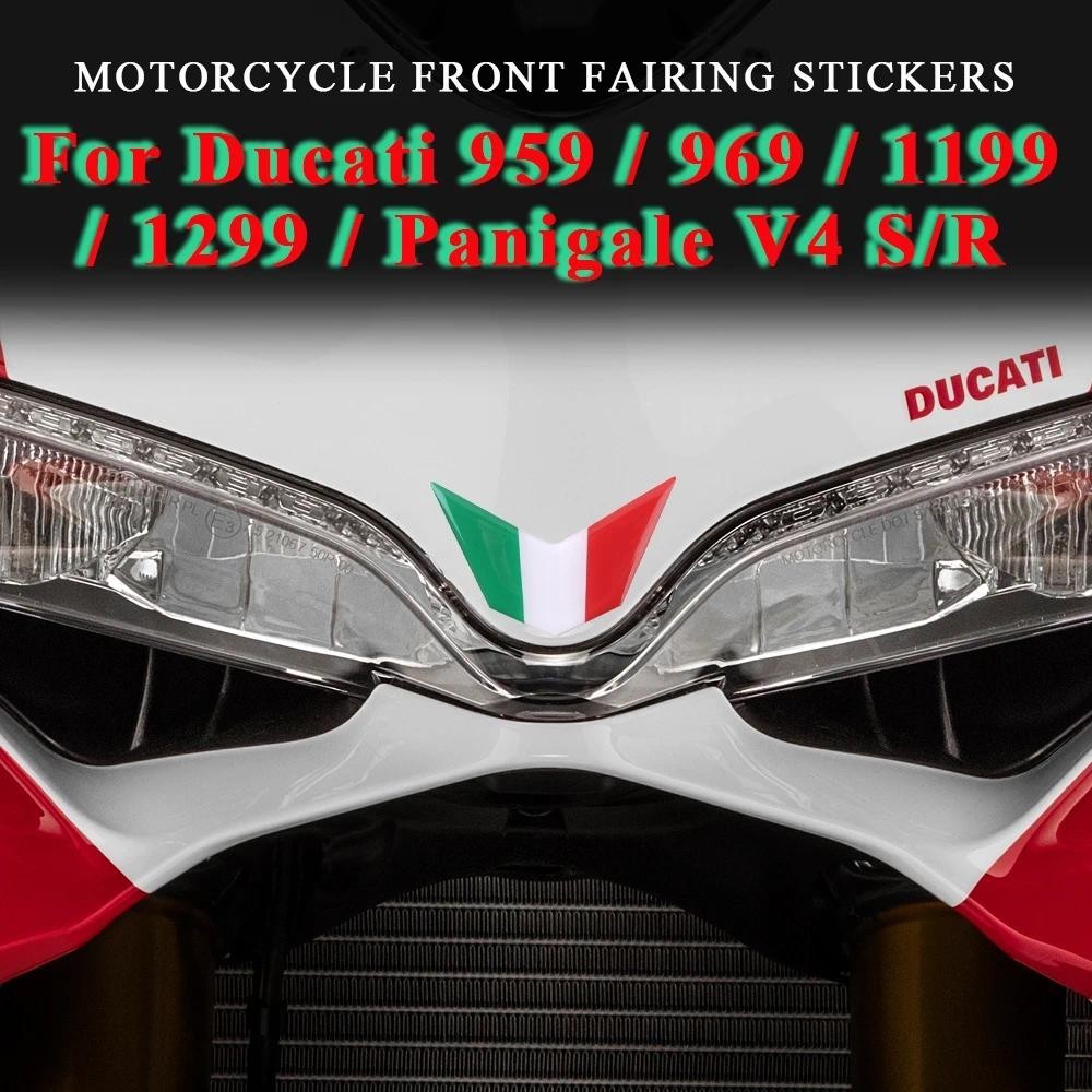 สติกเกอร์เรซิน 3D ติดแฟริ่งหน้ารถจักรยานยนต์ สําหรับ Ducati 1299 1199 969 959 Italy Decals Panigale V4 S/R SuperSport