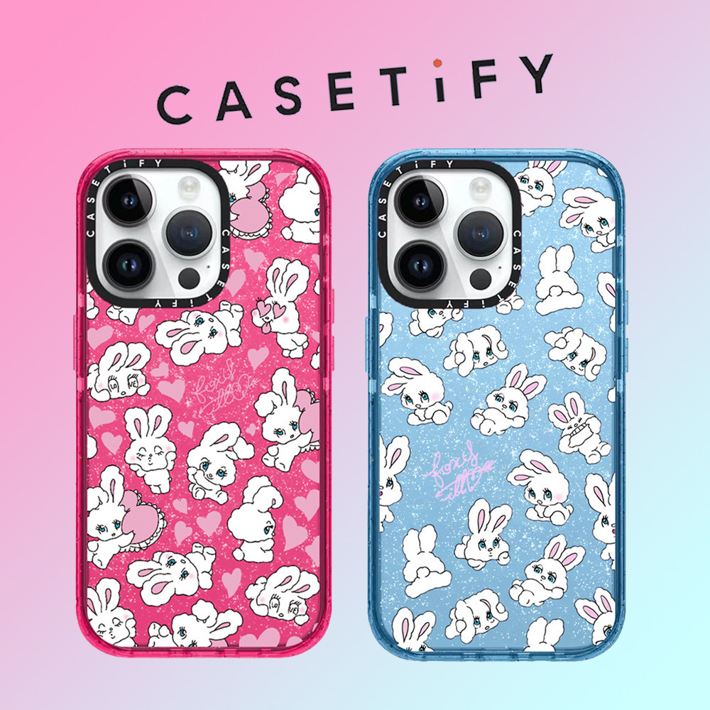 Casetify เคสป้องกันโทรศัพท์มือถือ TPU แบบนิ่ม ลายการ์ตูนกระต่าย กันกระแทก สําหรับ iPhone 15 Pro Max 14 ProMax plus 13 12 12Pro 12PM 11