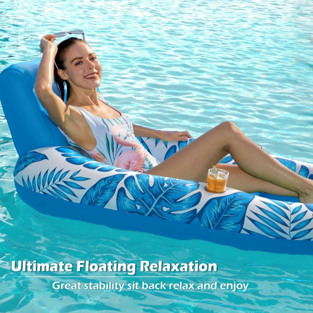 Inflatable Floating Chair Floating Boat Lounge Pool Recliner Portable Multifunctional Swim Water Inflatable Floating Row