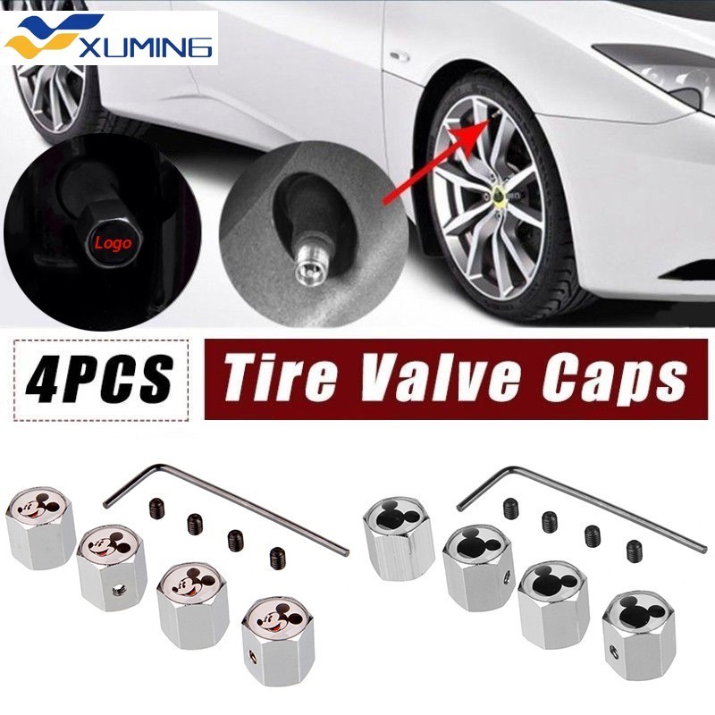 Xm- ฝาครอบวาล์วล้อรถยนต์ ลายมิกกี้เมาส์ อุปกรณ์เสริม สําหรับ Honda Chevrolet BMW Suzuki Mazda Subaru