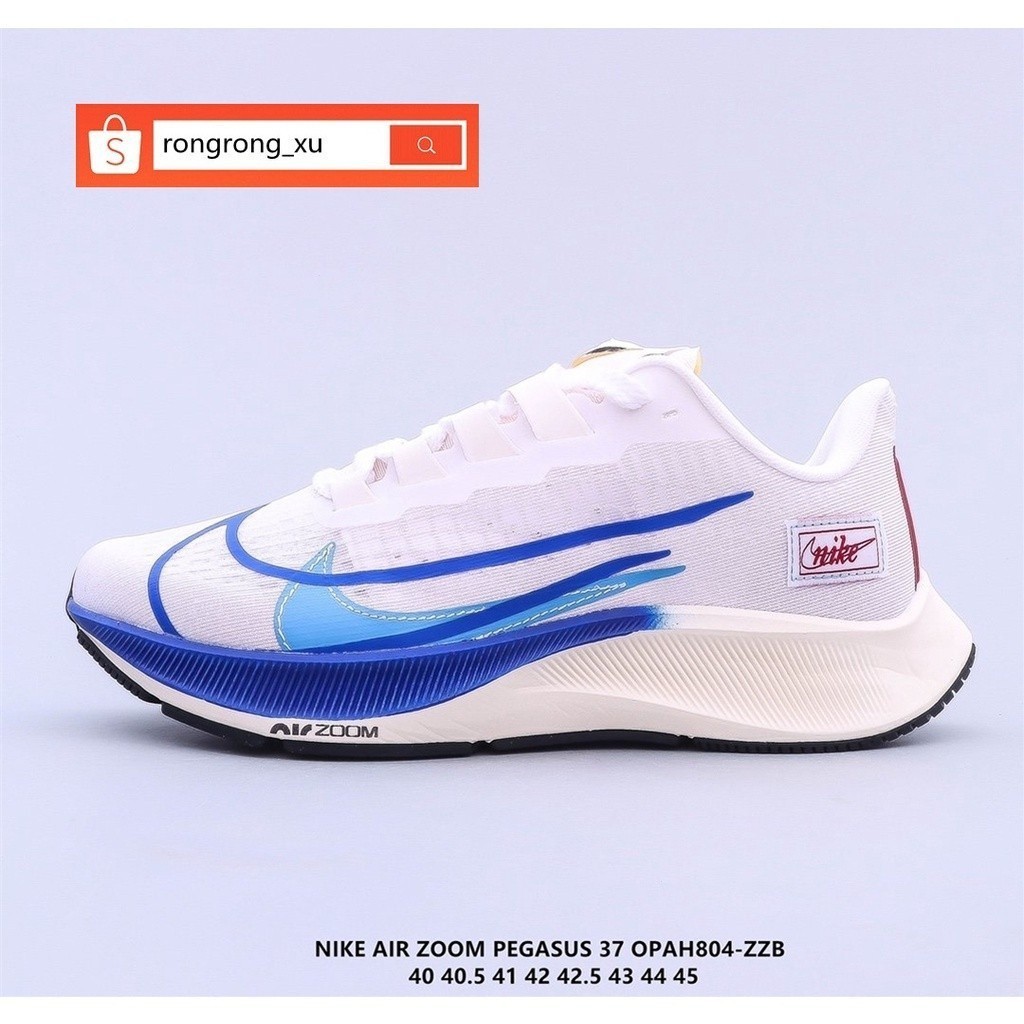 Nike Zoom Pegasus 37 รองเท้ากีฬา รองเท้าวิ่ง สีขาว สีฟ้า สําหรับผู้หญิง และผู้ชาย Ummo
