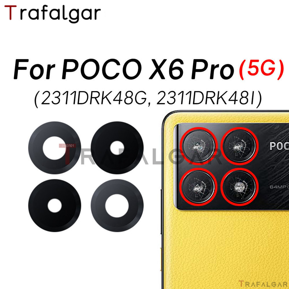 เลนส์กล้องด้านหลัง พร้อมสติกเกอร์กาว แบบเปลี่ยน สําหรับ Xiaomi POCO X6 Pro 5G 2311DRK48G 2311DRK48I