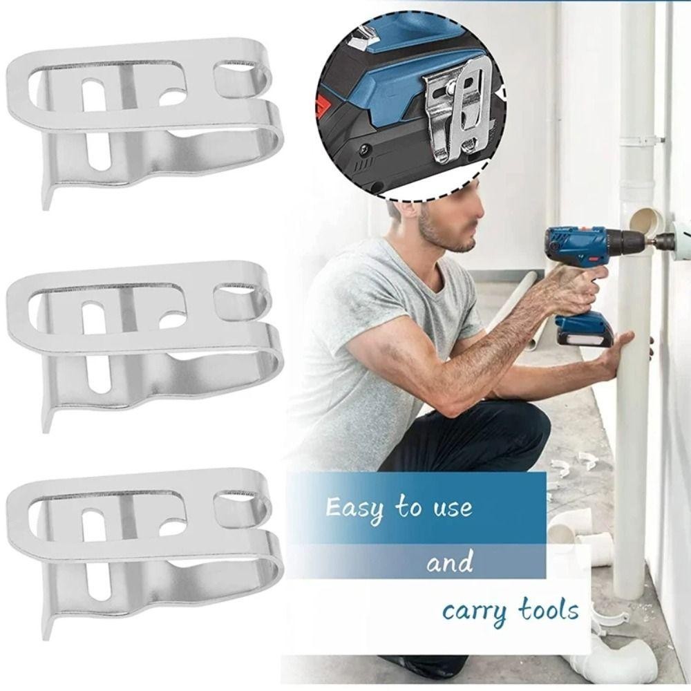 Kugigi คลิปตะขอเข็มขัด สีเงิน ทนทาน สําหรับเครื่องมือไฟฟ้า - รูปที่ 2