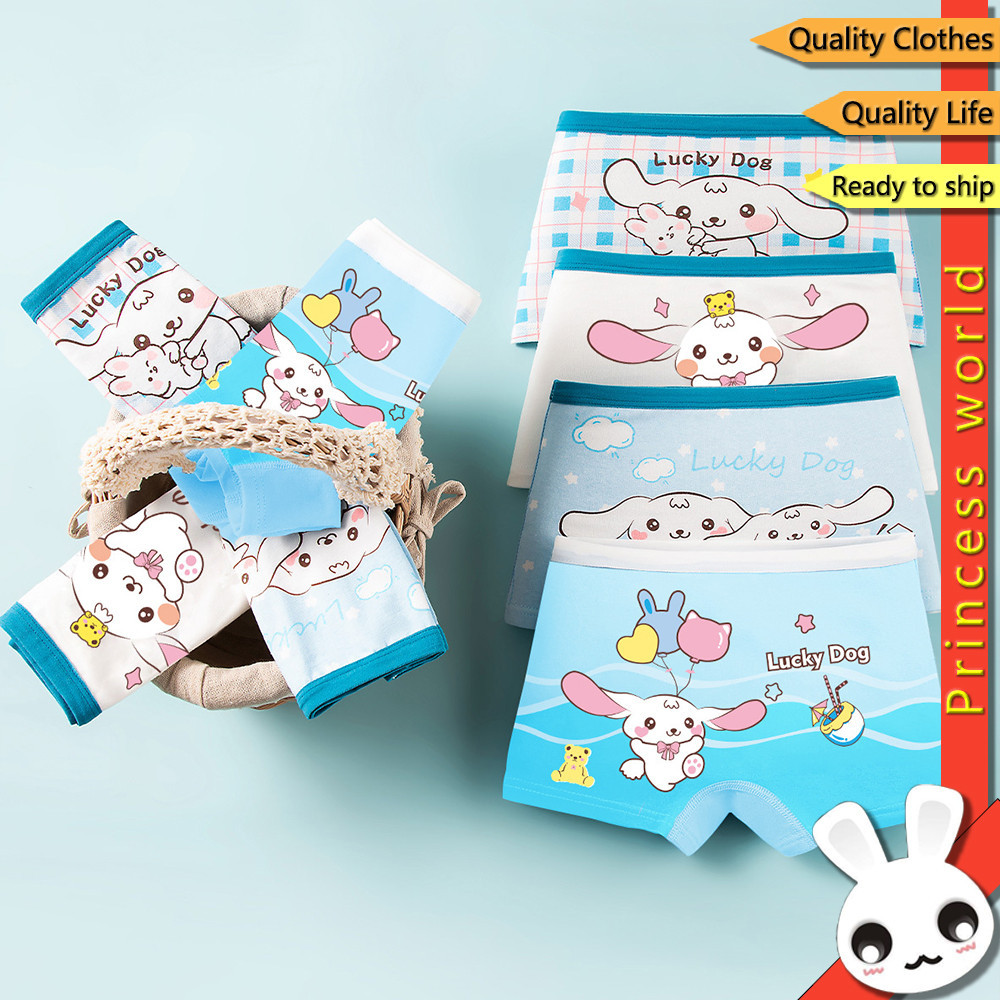 4 ชิ้น กางเกงในเด็ก กางเกงนักเรียน ผ้าฝ้าย กางเกงขาสั้น บ็อกเซอร์ เด็กหญิง บ็อกเซอร์เด็ก Baby3-14