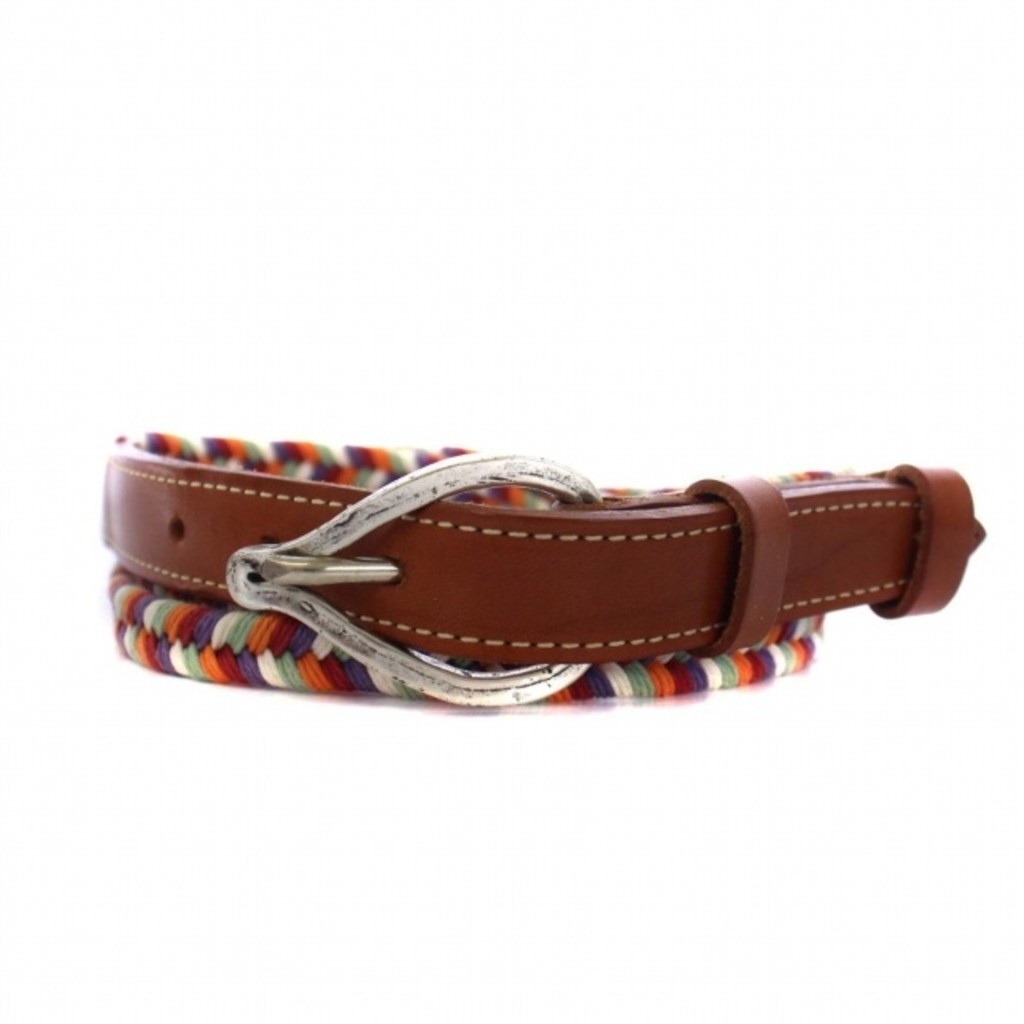 TIBERIO FERRETTI MESH ROPE LEATHER BELT MULTICOLOR Direct from Japan Secondhand