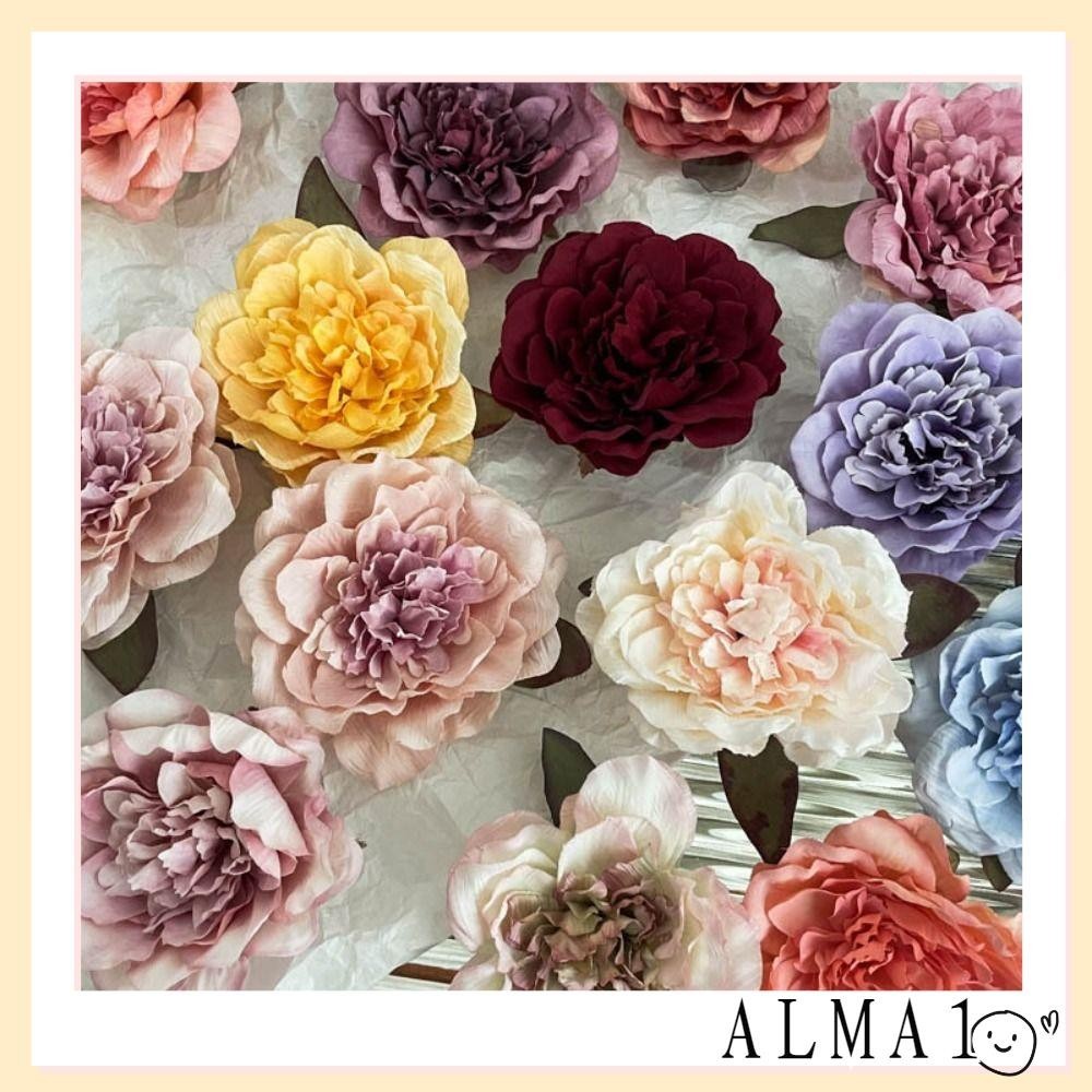 Alma กิ๊บติดผมดอกไม้ประดิษฐ์ โบฮีเมียน ดอกโบตั๋น โบฮีเมียน ดอกไม้ประดิษฐ์ ปิ่นปักผมน่ารัก เครื่องประดับผมหางม้าใหญ่ กิ๊บแต่งงาน