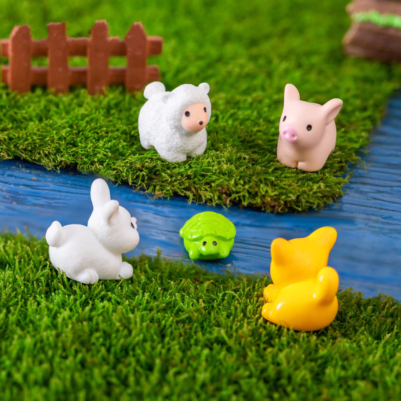 ตุ๊กตาตกแต่งสวนสัตว์น้อยกบเป็ดสีเหลืองสำหรับจัดสวนถาดไมโครแลนด์สเคป thumbnail 4